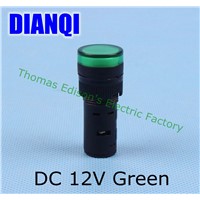 20PCS/Lot  DC 12V 16mm Diameter LED Power Indicator Signal Light Lamp AD16-16C Green