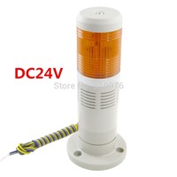 24V DC Industrial Yellow Signal Tower Alarm Warning Light with Buzzer