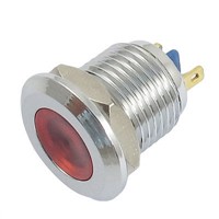 DC 12V waterproof push button switch Red Lamp Voltage Two Pins hrome-plated Metal Red Light Signal Indicator MQ12