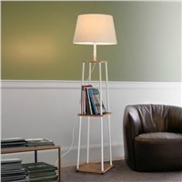 Simple Modern Nordic Creative Vertical Oak Wood Iron Fabric Led E27 Floor Lamp For Bedroom Living Room Sofa Light H 156cm 1050