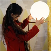Nordic Glass Ball Floor Lamps Art Gold Body Round Ball lamparas de pie For Home Indoor Lighting 110-240V Bedroom lambader Modern
