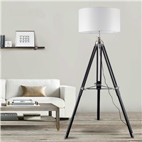 Vintage Country Loft Original Wood Fabric Led E27 Floor Lamp For Living Room Bedroom Study Deco H 160cm 80-265v 1209