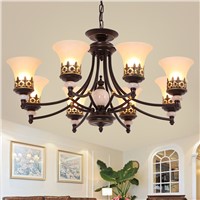 Classical Foyer Chandeliers living room Glass Chandelier Flush Mount Retro bedroom North Europe Style Foyer Chandelier Lighting