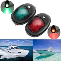 1 Pair Stainless Steel 12V LED Bow Navigation Light Red Green Sailing Signal Light for Marine Boat Yacht Bow Side Lights