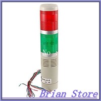 R/G Flash LED Industrial Signal Tower Warn Alarm Indicator Light DC 24V 90dB