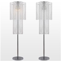 Modern Clear Crystal Living Room Floor Lamps Luxury Bedroom Floor Lamps Simple double layer Restaurant Study Room Floor Lamps