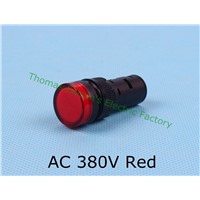 AC 380V 16mm LED Indicator Signal Light indicator lamp AD16-16C Red 20pcs/lot