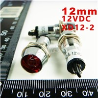 12mm 12VDC Red Signal led Lndicator lights Red Pilot lamp XD12-2-12V 10PCS/Lot