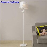 Modern Fashion Korean White Carved Iron Roses Led E27 Floor Lamp For Living Room Bedroom Bedside H 150cm AC 80-265v 1188