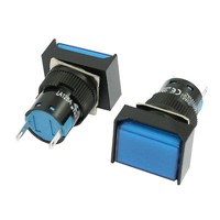 5 Pcs 2 Pin Terminals Blue Rectangular Indicator Light Signal Lamp DC 12V Vbmxo