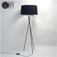 Tripod Floor Lamp in Black 170cm Height with 55cm Fabric Shades
