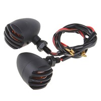 Pair Grill 12V Motorcycle Turn Signal Indicator Light For Harley Chopper Bulb