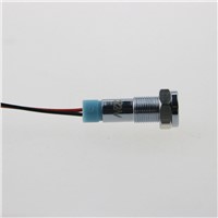 10  PCS metal Indicator light 6 mm metal light warning vehicle lamp 24V red green yellow blue white wire to grow by 15 cm