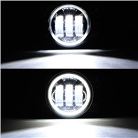 1 Pair Forward Chrome Lamp 4-1/2&amp;amp;quot; 30W LED Auxiliary Motorcycle Lights With Angel Eyes Halo Ring &amp;amp;amp; White DRL For Harley-Davidson