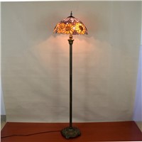 European style Tiffany color glass living roomstudysun flower decorationfloor lampzipper lamp hotel lighting 110-240V dia40CM