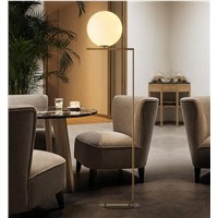 round ball floor lamp Modern simple glass ball stand lamp floor lamp Nordic personality bedroom bedside living room sofa