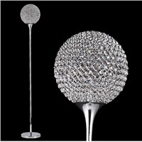 Modern D10&quot; x H66&quot; Crystal Living Room Floor Lamp Bedroom Luxury Floor Lights Study Room Restaurant Noble standard lamp