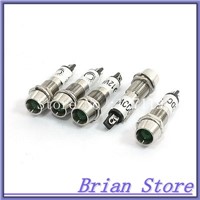 5 Pcs Green Light 2 Pin Terminal LED Signal Indicator Lamps DC 12V