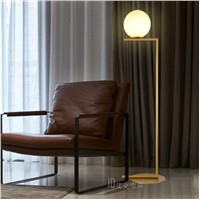 Modern simple glass ball stand lamp floor lamp Nordic personality bedroom bedside living room sofa round ball floor lamp FG412