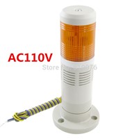 AC110V Industrial Yellow Signal Tower Alarm Warning Light with Buzzer Alarm Apparatus