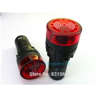5PCS/Lot AC DC12V 22mm Red LED Indicator Light with Buzzer