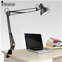 IMINOVO Desk Lamps With Clip Stand Lamp For Bedroom E27 Baking Varnish Lampshade Turn ON/OFF Switch Fashion Style