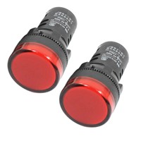 AD16-22D/S 21mm Thread Red LED Plastic Signal Pilot Lamp AC220V 2Pcs