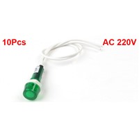 10Pcs 7.9&amp;amp;quot; Long Wires Water Heater Indicator Lamp Green Light Ac 220V