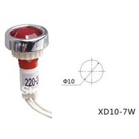 Pilot lamp XD10-7 with cable 20cm DC12V DC24V AC220V 10mm Power indicator