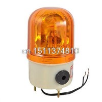 AC 110V 10W Yellow Rotary Lamp Sound Buzzer Beacon Halogen Bulb Light