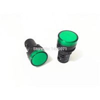 5pcs AC/DC 12V 22mm Mount Green LED Power Indicator Signal Light Pilot Lamp AD16-22D/S