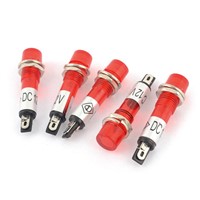 5 Pcs Ac 12V 7Mm Red Bulb Power Signal Indicator Pilot Light Lamp