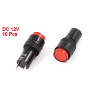 10 Pcs 12V Red Light Signal Indicator For Electrical Circuit