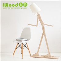Modern wooden creative simple log color can be rotated floor lamp hotel room bedroom new Chinese style floor lamp ZH MZ68