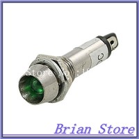 DC 12V 2 Pins Thread Connection Green LED Signal Indicator Pilot Light