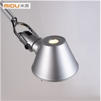 Adjustable Floor Lamp in Satin Nickel Finish with 15cm diameter Metal Shade