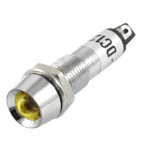 12V 7.6Mm Terminals Yellow Light Signal Indicator Lamp 5 Pcs