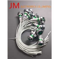10 Pcs White Cable Green Indicator Pilot Light Lamp 12V
