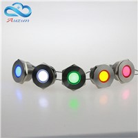 10 PCS LED metal Indicator Lights 22mm metal flat light warning car light 24v red green yellow blue and white