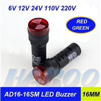 AD16-16SM 12V 24V 110V 220V Flashing Buzzer 16MM LED buzzer indicator light