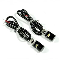 2x White LED Motorcycle Car License Plate Light Bolts