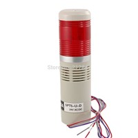 Industrial Tower Signal Red LED Light Buzzer Warning Lamp 90dB w Bracket