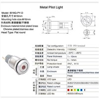 ABBEYCON 16mm Metal Pilot Lamp 2V/3V/6V/12V/24V/36V/110V/220V Pin Terminal Waterproof Indicator Light 20pcs/lot