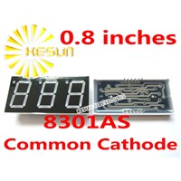 50PCS x 0.8 inches Red Common Cathode 3 Digital Tube 8301AS LED Display Connector Module