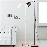 Modern wood floor lamp, creative personality, simple living room, bedroom, study, remote refined floor lamp MZ19