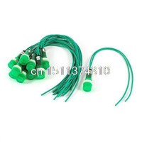 10 Pcs AC 220V Neon Indicator Pilot Signal Lamp Green Light w 2 Pin Wire Cable