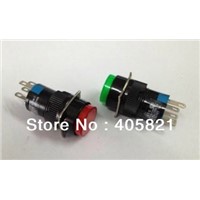 Momentary Round Push Button Switch with lamp 1NO+1NC 16mm Mounting Hole 5Pins