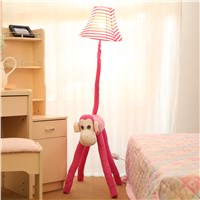Lamps For living Room Decoration ligting Cloth Animal Pink stripes Monkey Children lighting Floor Light Dimmable Girl&amp;amp;#39;s Gift