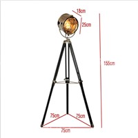 Nordic Loft Industrial Vintage Tripod Floor Lamp Retro Studio Photography Light Home Decor Lamp For Living Room Cafe Bar Gift