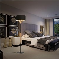 Wood new Nordic modern Floor lights minimalist fashion vertical wooden bedroom study living room lamp cloth Floor Lamps